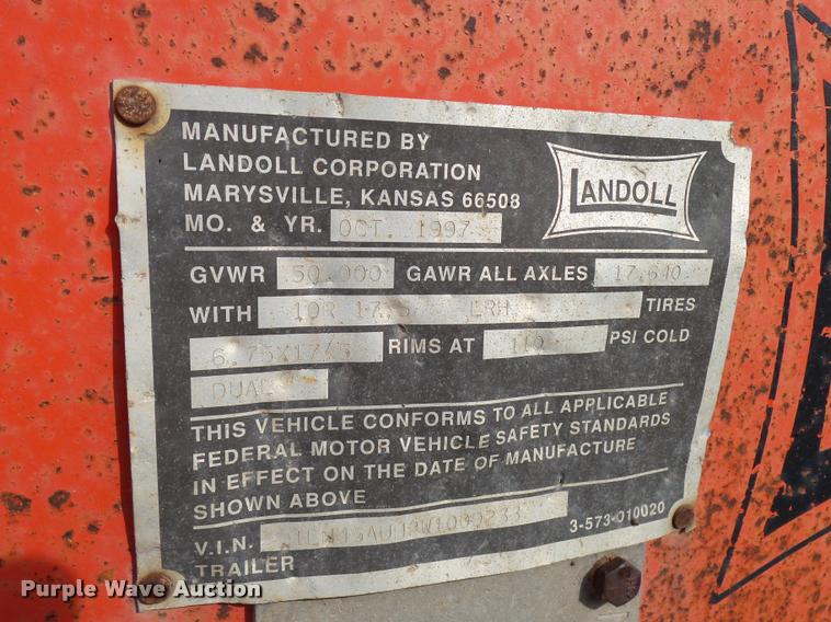 image for item L2678 1997 Landoll tilt deck equipment trailer