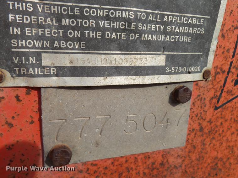 image for item L2678 1997 Landoll tilt deck equipment trailer