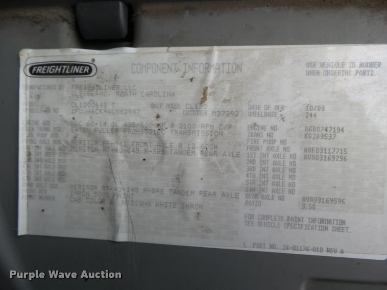 image for item DB3523 2004 Freightliner Columbia semi truck