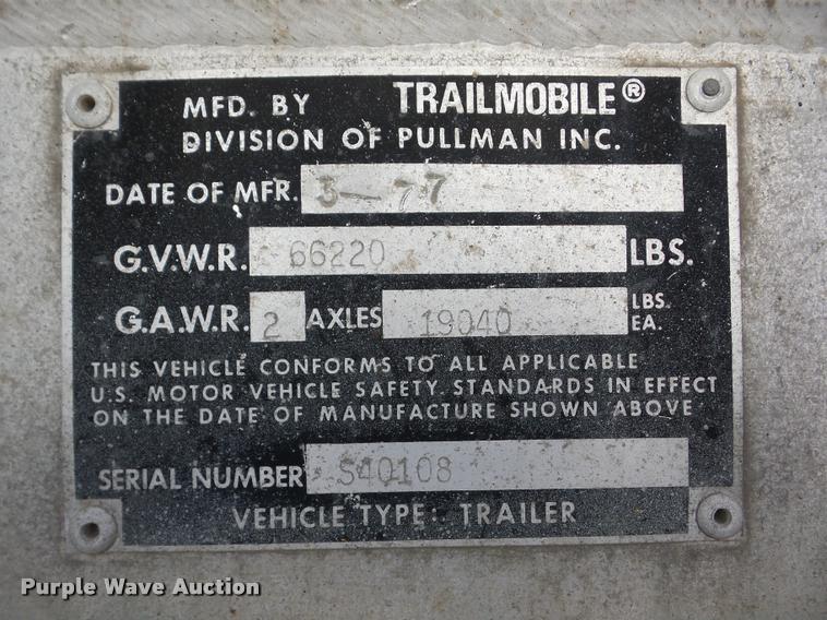 image for item J8732 1977 Trailmobile F-155-4001 tank trailer