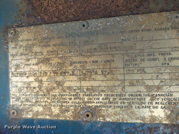 image for item K5683 2002 Doonan 482DB14B drop deck trailer