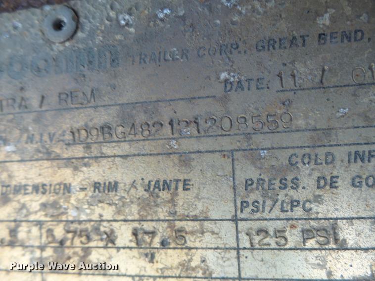 image for item K5683 2002 Doonan 482DB14B drop deck trailer