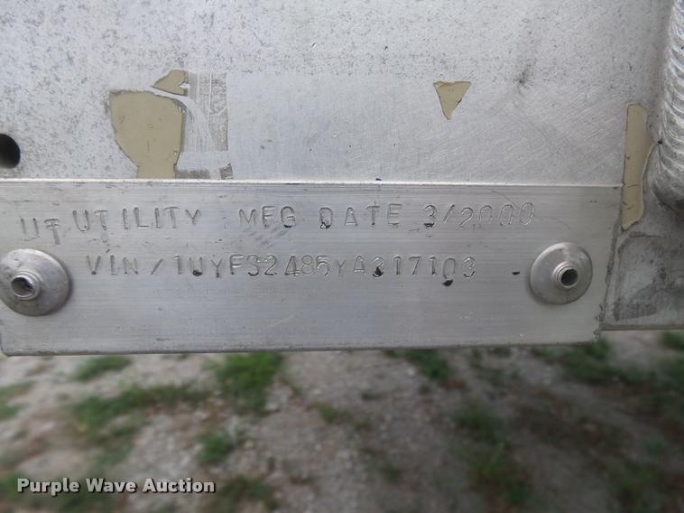 image for item K6999 2000 Utility flatbed trailer