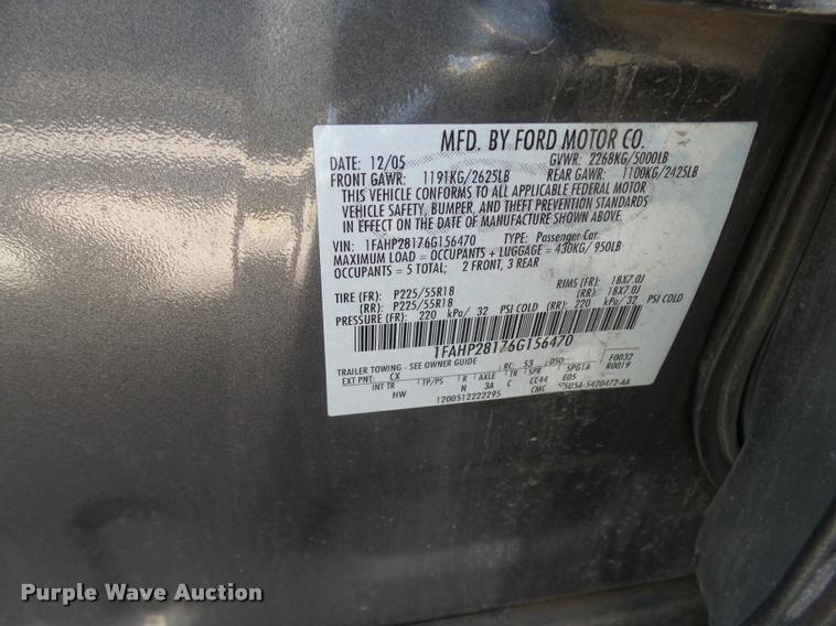 image for item L2727 2006 Ford Five Hundred