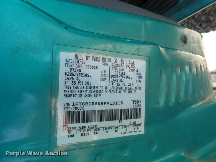 image for item L2737 1994 Ford Ranger pickup truck