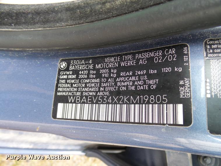 image for item L3265 2002 BMW 3-Series 330i