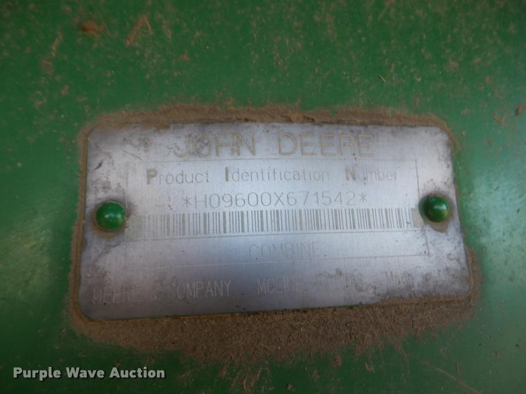 image for item DA4551 1998 John Deere 9600 combine