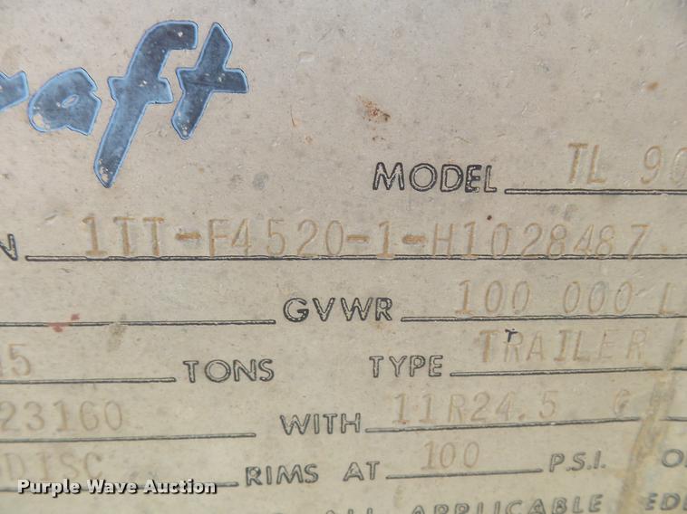 image for item DA4564 1987 Transcraft flatbed trailer