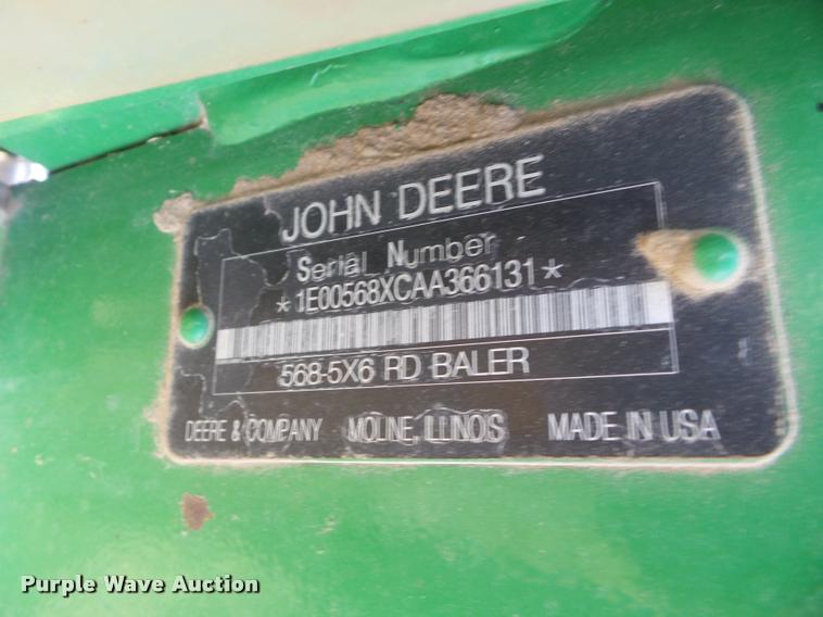 image for item DA4594 John Deere 568 Mega Wide Plus round baler