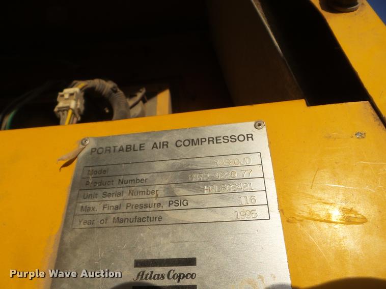 image for item DA4602 1995 Atlas Copco XAS90JD air compressor