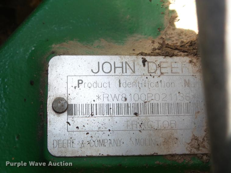 image for item DA4624 1998 John Deere 8100 MFWD tractor