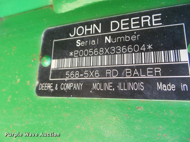image for item DA4634 2007 John Deere 568 Mega Wide Plus round baler