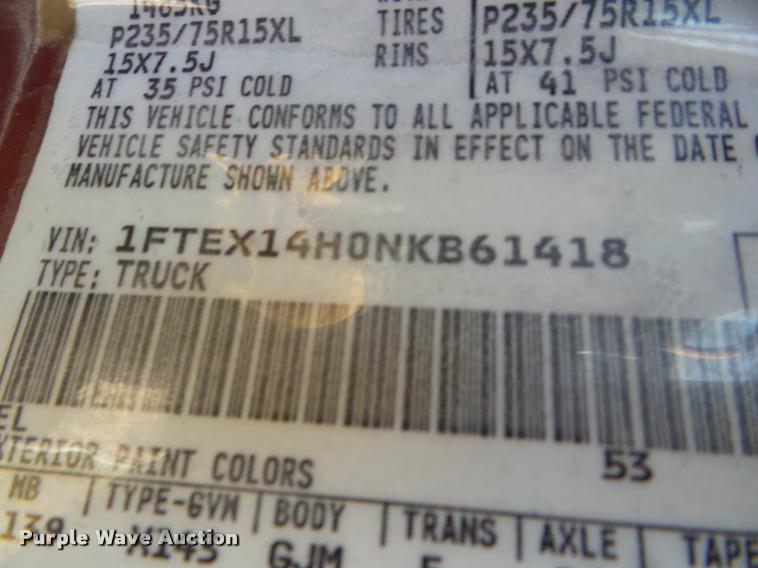 image for item DA4643 1992 Ford F150 XLT SuperCab pickup truck