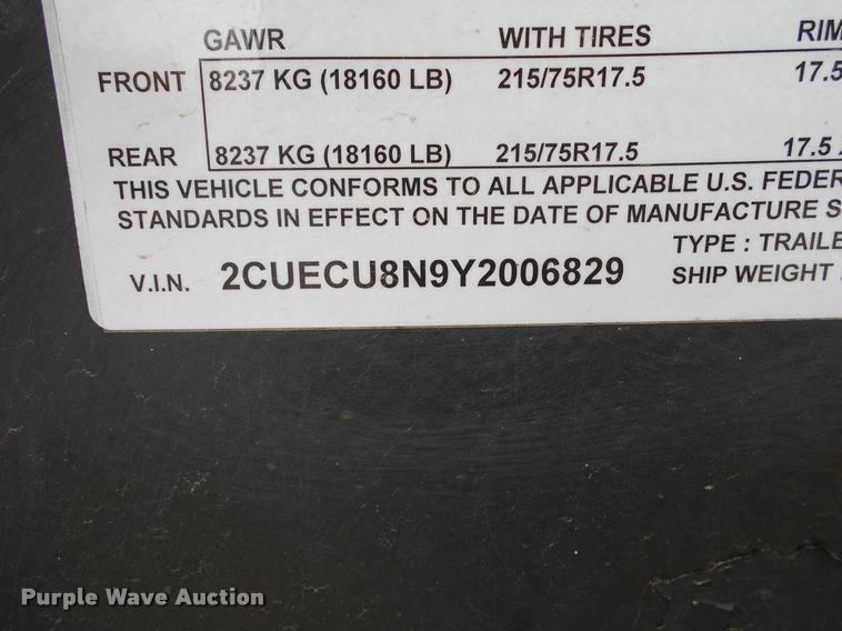 image for item AS9558 2000 Trailtech combine trailer