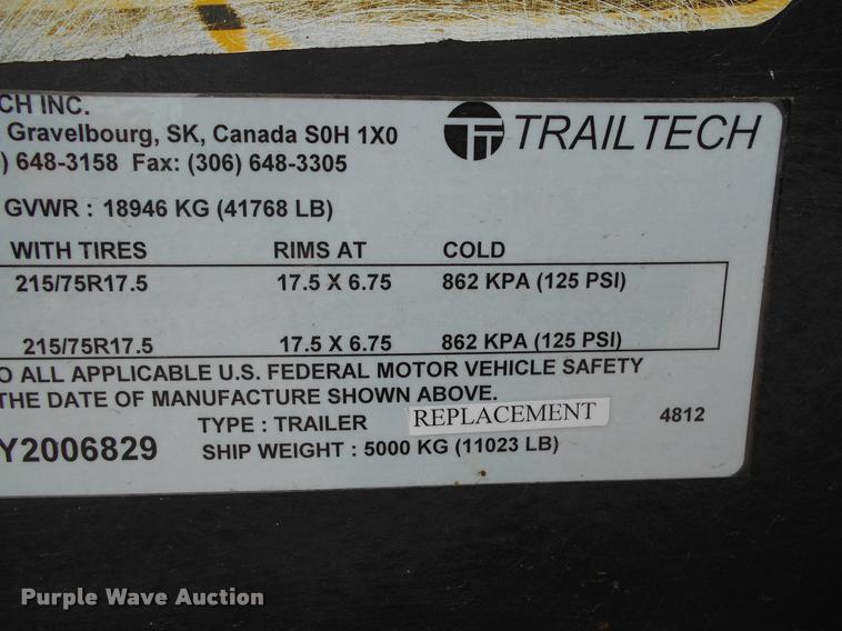 image for item AS9558 2000 Trailtech combine trailer