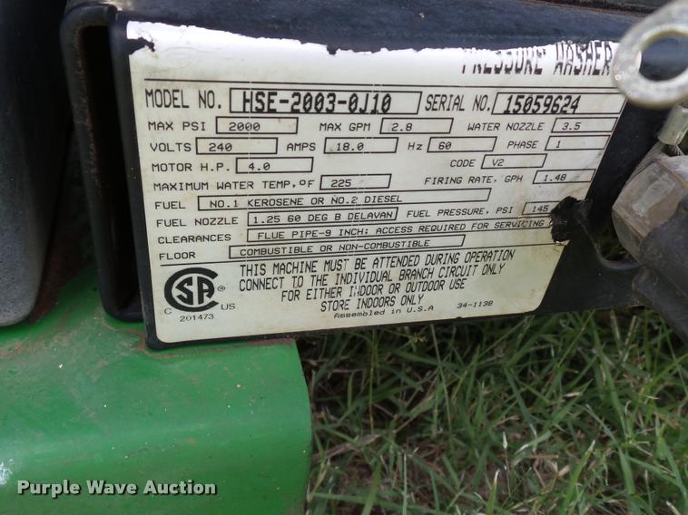image for item BZ9210 John Deere AC-2000EH pressure washer