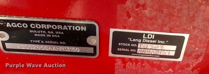 image for item DA2911 2010 AGCO Hesston 2856A round baler