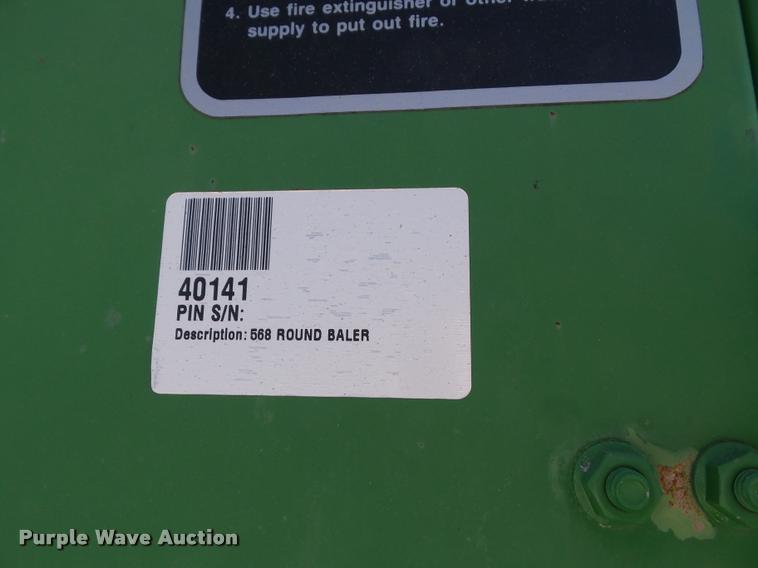 image for item J4759 2009 John Deere 568  Mega Wide Plus round baler