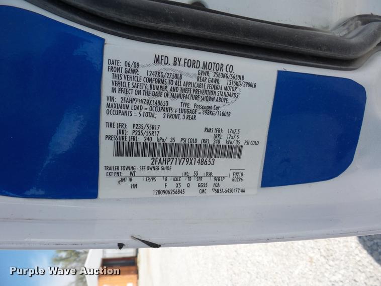 image for item BK9580 2009 Ford Crown Victoria Police Interceptor