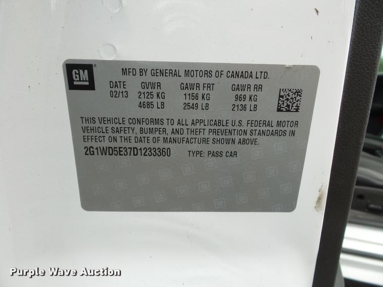 image for item BK9605 2013 Chevrolet Impala Police Cruiser