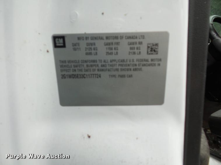 image for item BK9607 2012 Chevrolet Impala Police Cruiser