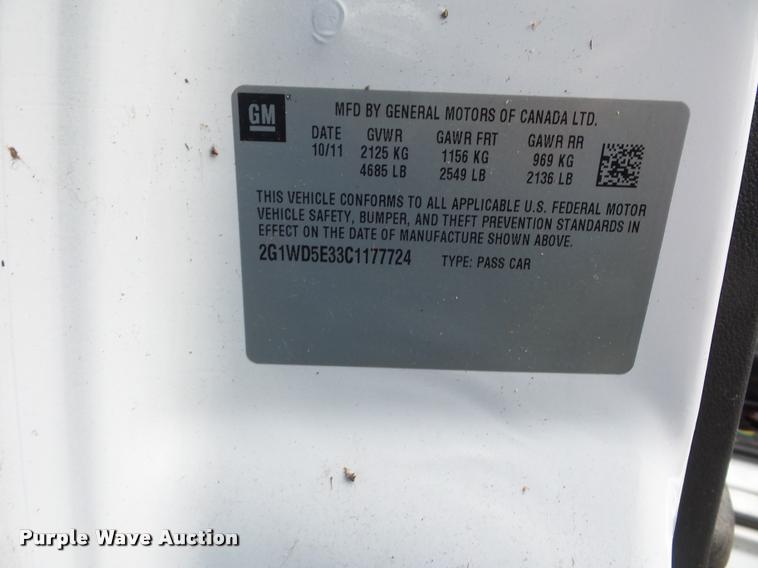 image for item BK9607 2012 Chevrolet Impala Police Cruiser