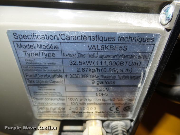 image for item BX9226 Direct fired radiant heater