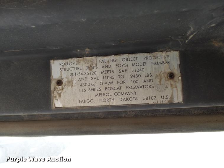 image for item CA9952 Bobcat 116 compact excavator