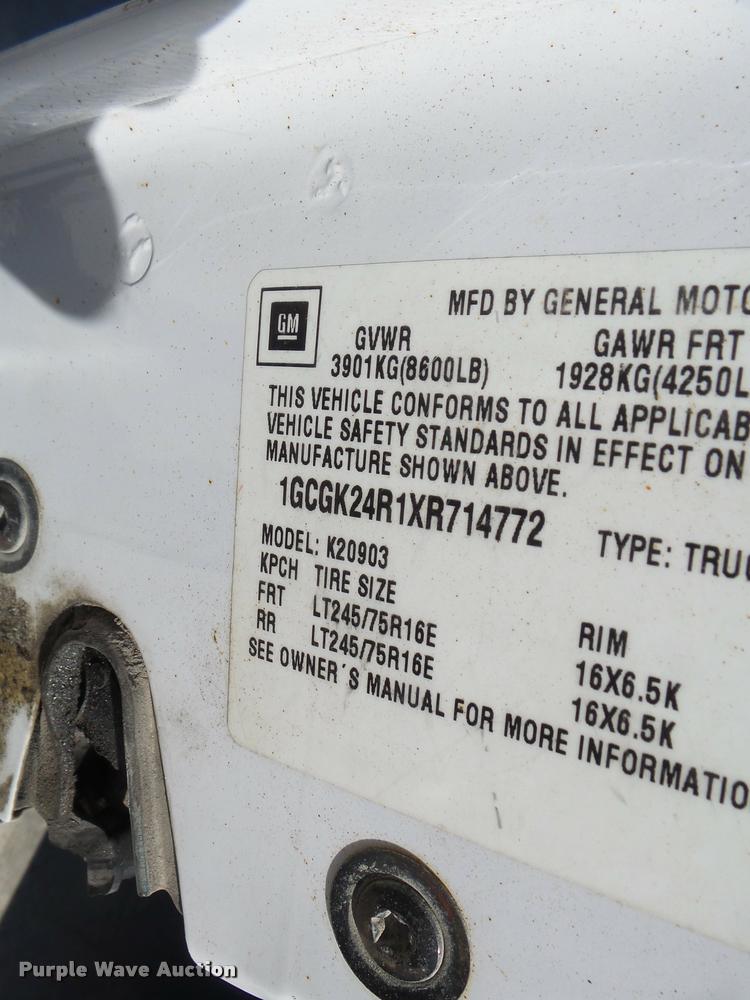 image for item CC9399 1999 Chevrolet 2500 pickup truck