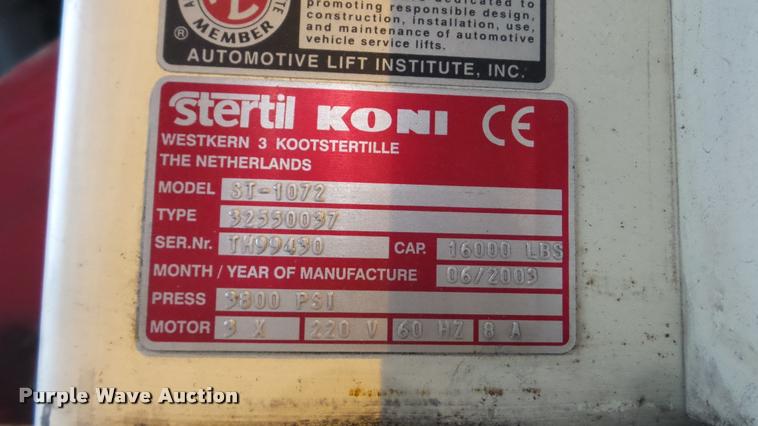 image for item DA2913 Stertil Koni ST-1072 truck lift