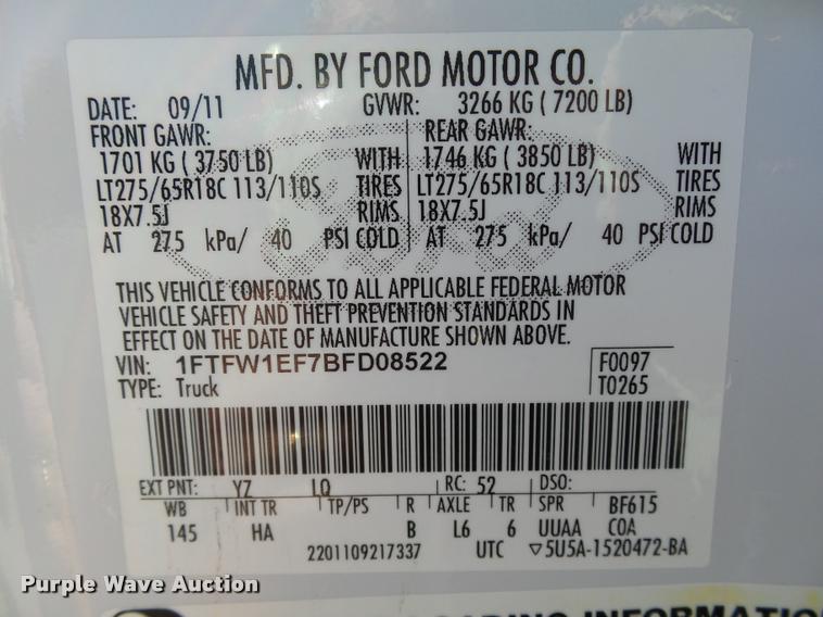 image for item DB4550 2011 Ford F150 Lariat Special Edition SuperCrew pickup truck