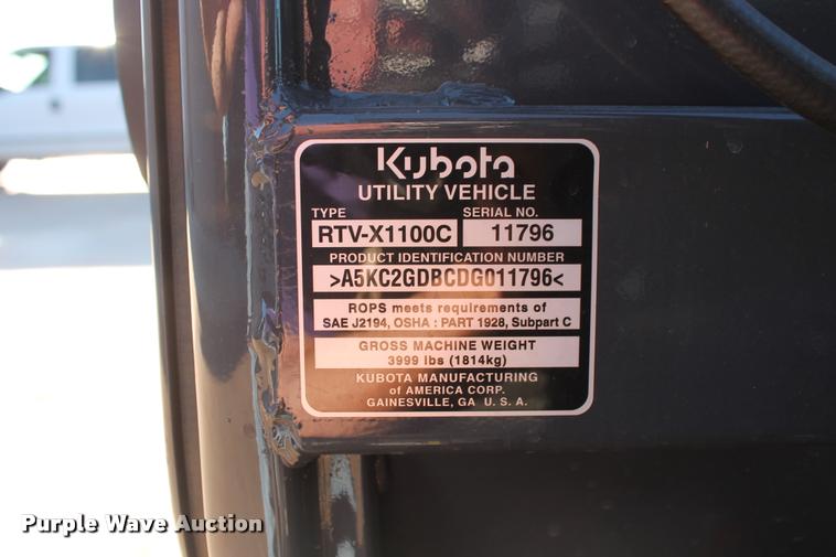 image for item DB4556 2013 Kubota RTV-X1100C utility vehicle