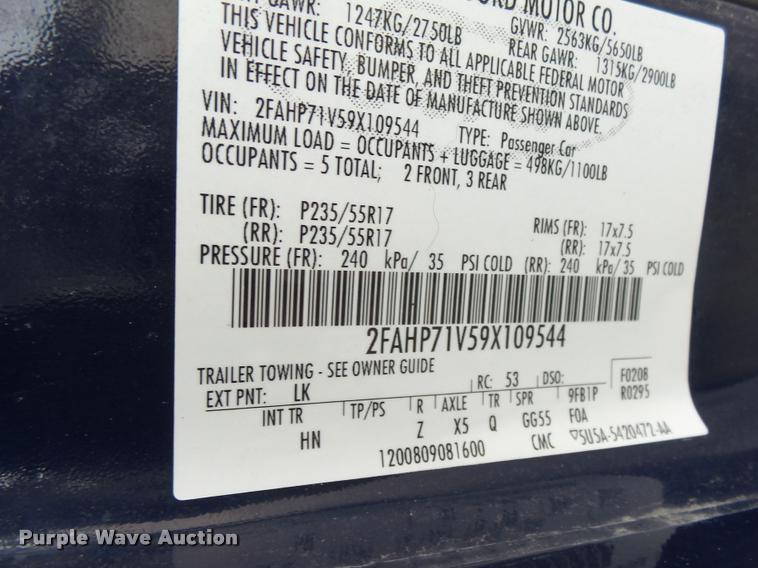 image for item K3045 2009 Ford Crown Victoria Police Interceptor