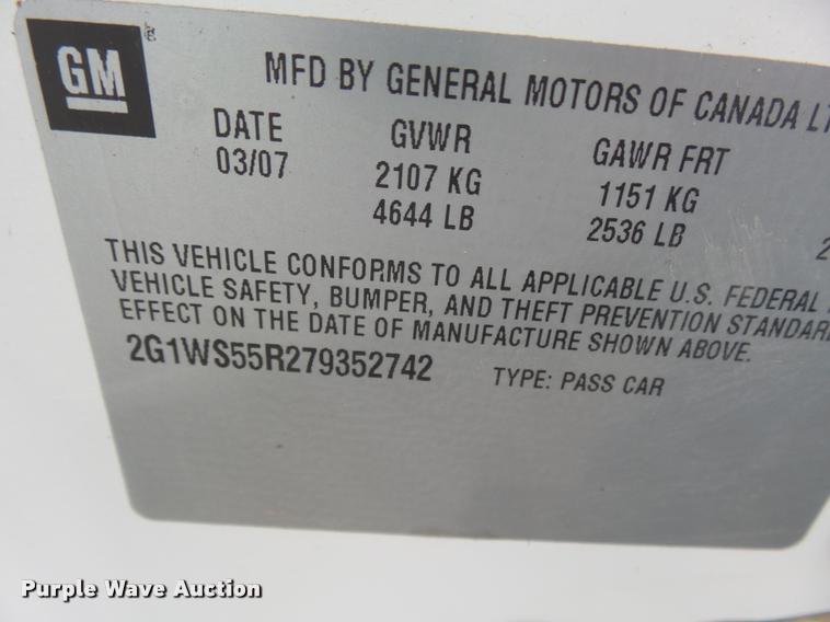 image for item K3047 2007 Chevrolet Impala Police