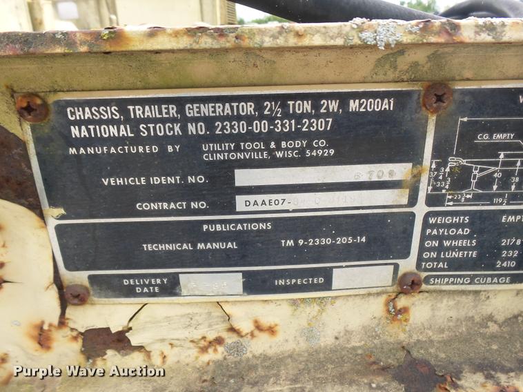 image for item K3062 1984 military generator