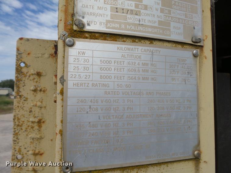 image for item K3062 1984 military generator