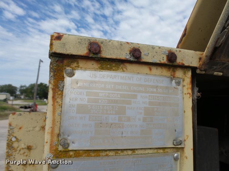 image for item K3062 1984 military generator