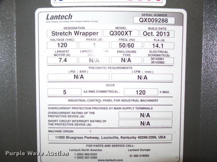 image for item L4045 2013 LanTech semi automatic stretch wrapping system