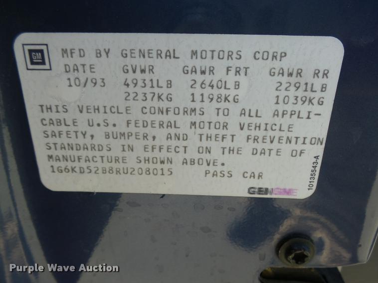 image for item L4048 1994 Cadillac DeVille