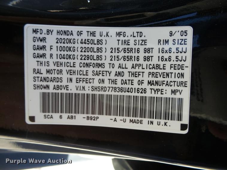 image for item L4058 2006 Honda CR-V SUV