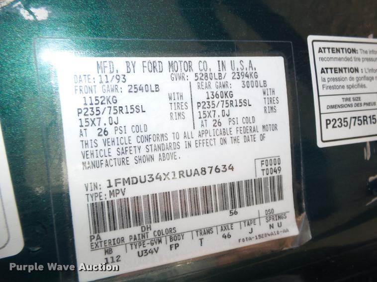 image for item L4081 1994 Ford Explorer Eddie Bauer SUV