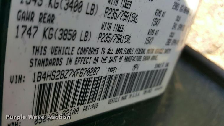 image for item L4800 1999 Dodge Durango SUV