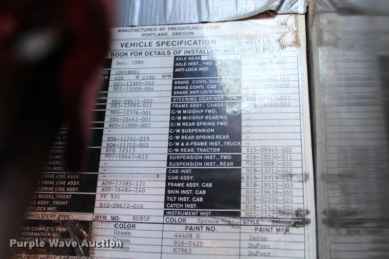 image for item L4804 1981 Freightliner FLT-8664T semi truck