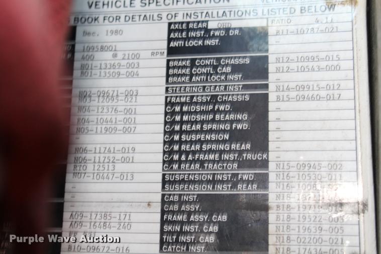 image for item L4804 1981 Freightliner FLT-8664T semi truck