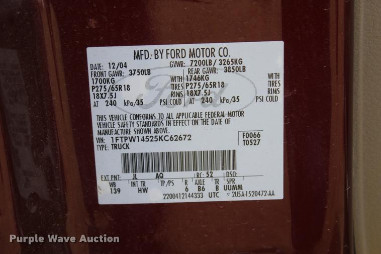 image for item L4809 2005 Ford F150 XLT SuperCrew pickup truck