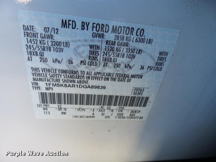 image for item L7159 2013 Ford Explorer Police Interceptor Utility SUV