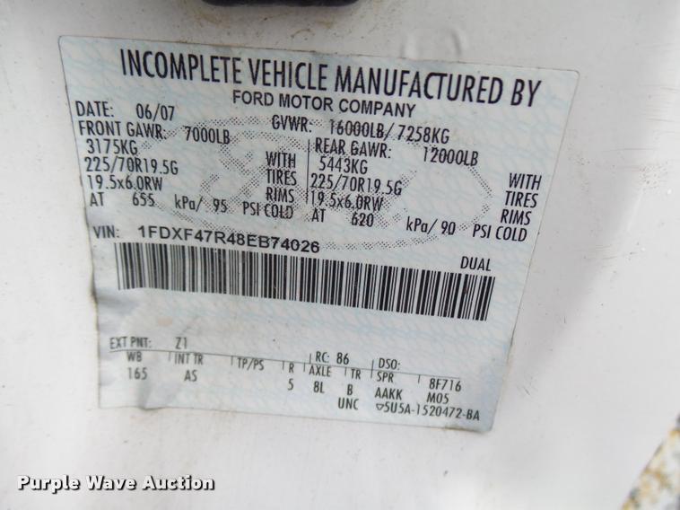 image for item N9494 2008 Ford F450 Super Duty XL utility truck