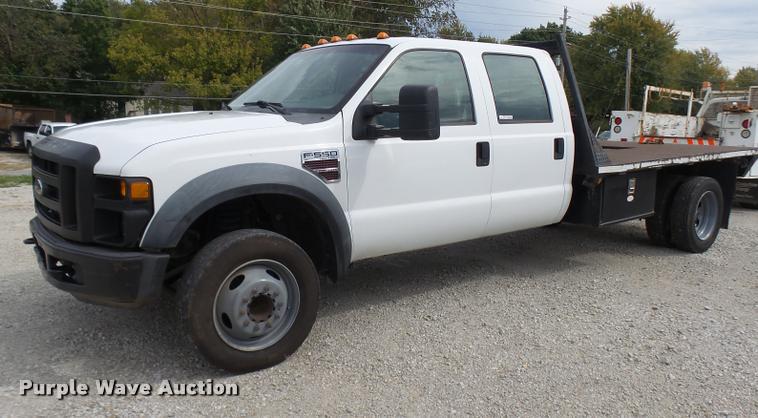 image for item AV9848 2008 Ford F550 Super Duty XL Crew Cab flatbed truck