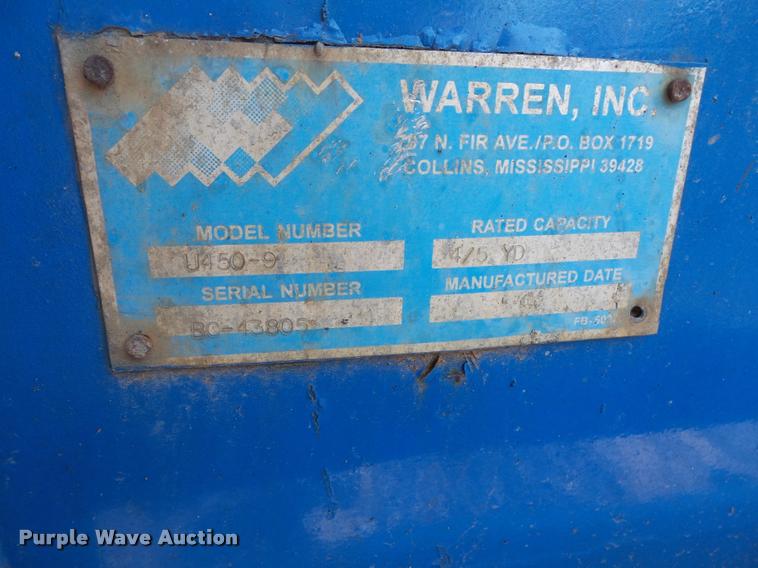 image for item BS9758 Warren V450-9 dump bed