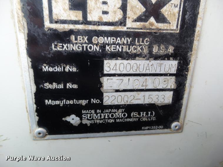 image for item BZ9860 2000 Link Belt 3400 Quantum excavator